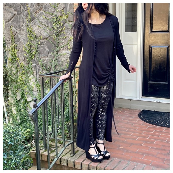 ✨RESTOCKED✨Chic black long knit duster - Picture 10 of 11